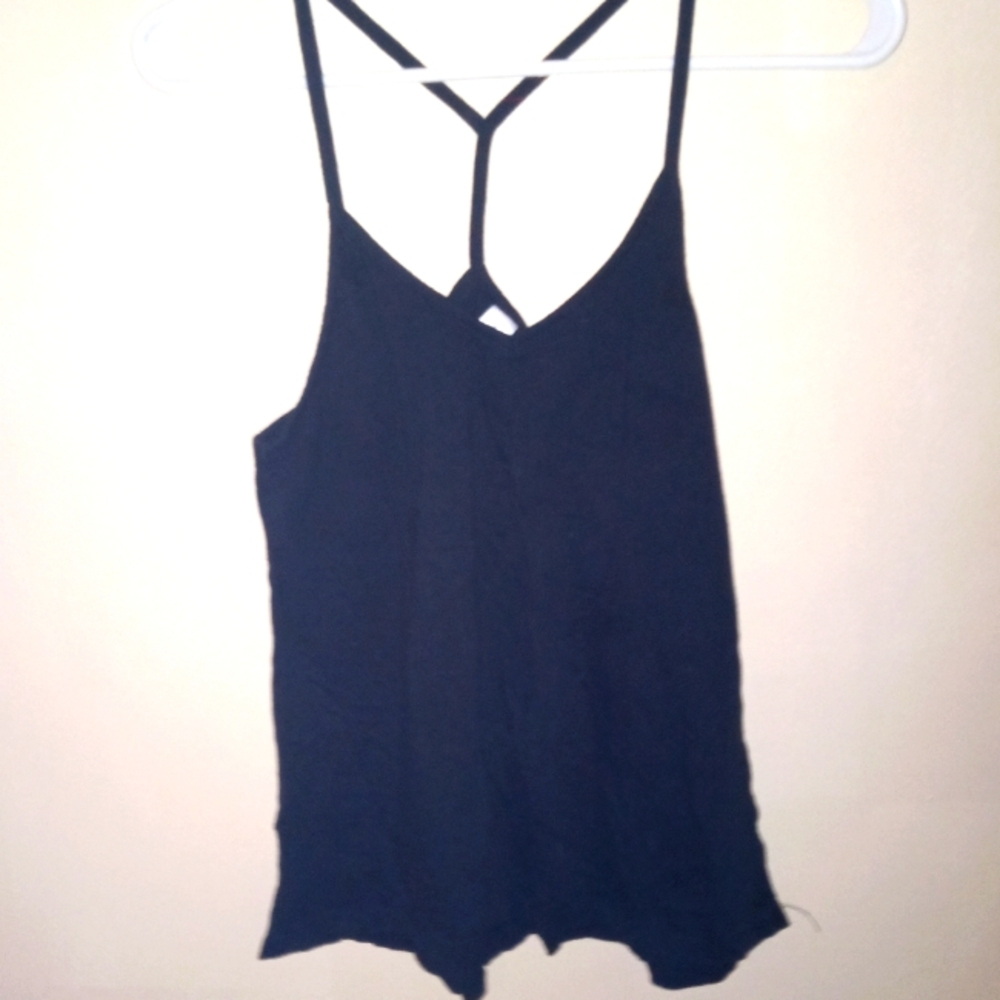 Black spaghetti strap racer back
